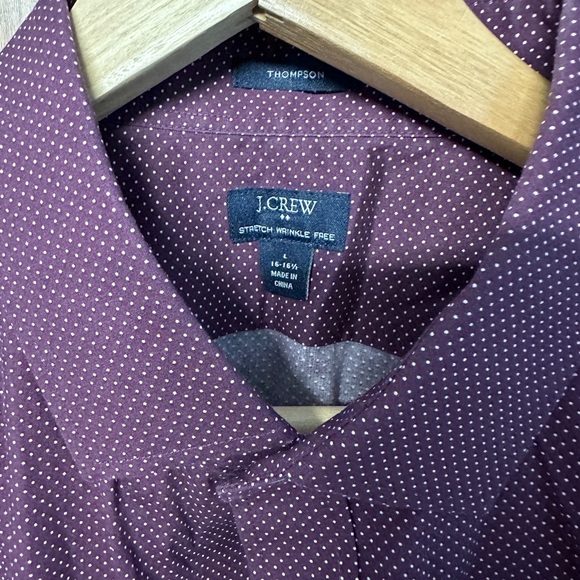 J Crew - Maroon with white dots dress shirt - Picture 2 of 2